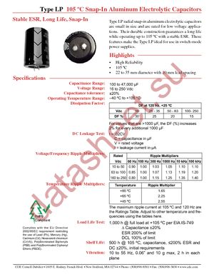 LP221M200E1P3 datasheet  